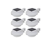 vidaXL Lampe solaire 3 LED pour clôture, gouttière, jardin blanc 6 pcs