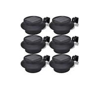 Lampes solaires 6 pcs pour clôture gouttière Noir
