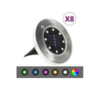 8x Lampe Solaire de Sol Lumière LED Blanc Chaud Éclairage de Jardin vidaXL