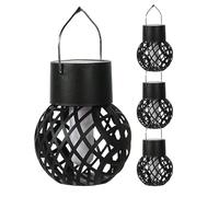 Lampes solaires à flamme vacillante - Lanterne avec flamme vacillante, lot de 4 lampes solaires avec support mural pour porche | Lanternes murales imperméables avec clip pour arrière-cour, cour