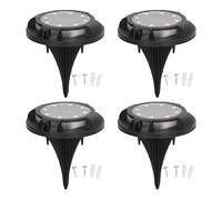 Lampes Solaires Au Sol Extérieures Étanches Dégradé Coloré 5W Lampe Solaire De Jardin Lumineux Latéral pour Pelouses Et Jardins ABS 11x11x12.5cm 4sets (8 lumières lumière chaude et lumière colorée)