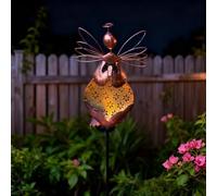 Lampes solaires de jardin anges de 90 cm, piquet d'extérieur en métal étanche avec panneau solaire efficace, éclairage décoratif pour cour, terrasse, allée, marron ou bleu (atterrissage d'ange en