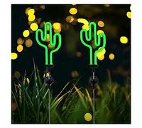 Lampes solaires de jardin de cactus, néons extérieurs, lampe de piquet, lumière de paysage, lumières LED éclairage de chemin étanche for cour de Noël pelouse patio allée allée trottoir décor de Noël (