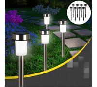 Lampes solaires de Jardin - DEUBA - Lot de 8 lumières LED - Acier inoxydable - Blanc chaud ou multicolore TU