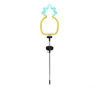 Lampes solaires de jardin en forme d'ananas et de cocotier avec design néon étanche, construction en métal et plastique pour allées extérieures et décoration de pelouse (ananas)