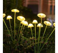 Lampes solaires de jardin en forme de méduses sur piquet - Lampes solaires LED en forme de champignon - Décorations d'extérieur - Lumière luciole étanche pour terrasse, cour, allée