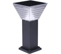 Lampes Solaires De Jardin Extérieur, Lampes De Poteau Solaires à LED Ip65 Borne D’éclairage en Aluminium étanche Carré Noir Ldscape Lampadaire pour L’extérieur Chemi, 40cm