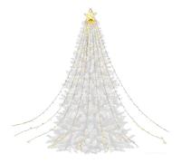 Lampes solaires de Noël, cascade, lumières de Noël d'extérieur à énergie solaire - 3,3 m multi-mode avec minuterie à distance pour jardin, allée, patio, porche, arbre, salon, vacances, fête, mariage