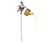 Lampes solaires de Noël pour bouilloire, lanterne vintage, arrosoirs solaires du Père Noël avec lumière LED, lumière décorative imperméable pour jardin, cour, pelouse, décoration de patio de Noël