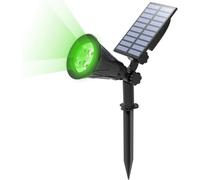 Lampes Solaires De Paysage, 4 Projecteurs Solaires à LED, Projecteur Solaire D'extérieur étanche 2 en 1, Appliques Murales D'extérieur Multi-usages, Lumières Décorat, Green