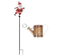 Lampes solaires de Père Noël - Décoration solaire vintage étanche | Arrosoir de Noël - Pour les fêtes, les bureaux, la maison, la pelouse, l'extérieur, le jardin, l' , la piscine, le parc