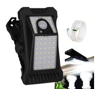 Lampes solaires de sécurité à clipser, lampes solaires à détecteur de mouvement - Lampes à clipser pour clôture à mailles de chaîne - IP65 étanche USB chargeant 3 Modes d'éclairage lumière de paraplui