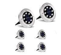 Lampes solaires de sol, 12 LED haute puissance, pack de 6