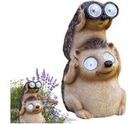 Lampes solaires décoratives de jardin - ZEAICOS - Statue de hérisson - Étanche - Résine - Éclairage solaire