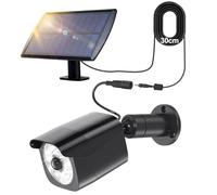 Lampes solaires d'extérieur avec détecteur de mouvement Lampes solaires LED avec caméra factice pivotant à 360° solaire pivotant à 180° 5V/1.5W 2200mAh IP65 (câble d'extension 3m)