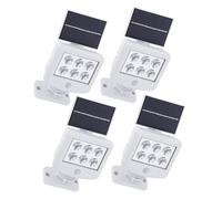 Lampes solaires d'extérieur avec détecteur de mouvement LED Applique murale solaire d'extérieur Spot avec détecteur de mouvement d'extérieur, blanc, LED 0,3W 150Lm blanc froid, LxlxH 12,8x10x11 cm, 4