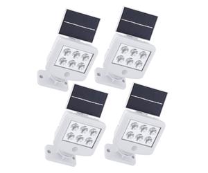Lampes solaires d'extérieur avec détecteur de mouvement LED Applique murale solaire d'extérieur Spot avec détecteur de mouvement d'extérieur, blanc, LED 0,3W 150Lm blanc froid, LxlxH 12,8x10x11 cm, 4