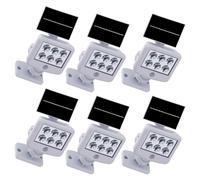 Lampes solaires d'extérieur avec détecteur de mouvement LED Applique solaire d'extérieur Spot avec détecteur de mouvement extérieur, blanc, LED 0,3W 150Lm blanc froid, LxlxH 12,8x10x11 cm, 6 pièces