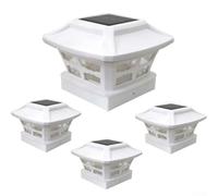 Lampes solaires d'extérieur avec LED lumineuses pour poteaux de 4 x 4, 5 x 5, 6 x 6, éclairage solaire étanche IP44 pour clôture de jardin (feuilles blanches)