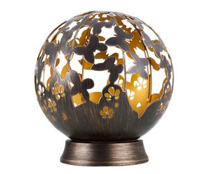 Lampes solaires d'extérieur, décoration de balcon, décoration de jardin, lampe solaire en métal d'extérieur, design fleur papillon, noir, LED, DxH 20 x 22,5 cm