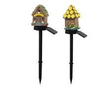 Lampes solaires d'extérieur en forme de champignon, lampes solaires en résine pour jardins, design de maison de dessin animé, LED jaune chaud, décoration de cour idéale avec panneau solaire à haute