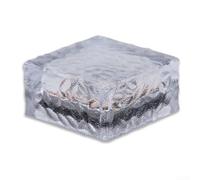 Lampes solaires d'extérieur en forme de cube à LED pour jardin, allée, cour, patio, terrasse avec capteur automatique du crépuscule à l'aube et verre (lumière blanche)