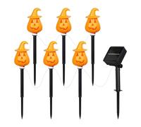 Lampes solaires d'extérieur en forme de d'Halloween, 33,5 x 6,6 x 6,6 cm, orange réglable, décorations de jardin pour porche, cour, tombe, terrasse