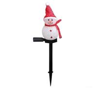 Lampes solaires en forme de bonhomme de neige avec durabilité et éclairage automatique du crépuscule à l'aube, parfaites pour les vacances en plein air (rouge)