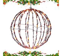 Lampes solaires en forme de boule lumineuse | Sphère lumineuse en métal pliable | Affichage extérieur | Globe lumineux décoratif d'extérieur pour patio, cour, arbre décoratif Accessoires de décoration