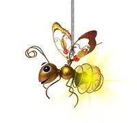 Lampes solaires en forme de papillon - Lampes suspendues en forme d'abeille | Lampe décorative pour jardin volant extérieur, éclairage solaire pour terrasse, porche et décoration en métal