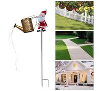 Lampes solaires en forme de Père Noël - Bouilloire solaire et lanterne de Noël - Décoration de jardin - Arrosoir étanche avec lumière en cascade - Lanterne d'extérieur