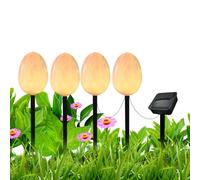 Lampes solaires en forme d'œuf de Pâques, lampes d'extérieur pour chemin, 9 x 36 x 7 cm, décoration de cour, décorations de vacances pour éclairer les allées et célébrer Pâques avec style