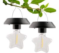 Lampes solaires extérieures pour cour | Lampe solaire étanche pour l'extérieur | 2X lanterne LED résistante aux intempéries à économie d'énergie lumineuse pour Patio paysage jardin arrière-cour