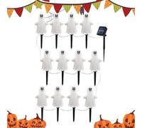 Lampes Solaires Halloween | Lumineuses Fantômes sur Piquets | Lanternes Décoratives Étanches Économiques pour Jardin Clôture Parc Décoration Fête