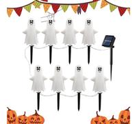 Lampes solaires pour allée d'Halloween - Lumières solaires pour allée de fantôme | Lampes solaires à DEL pour Halloween | Décorations lumineuses d'Halloween Z d'extérieur pour jardins | Chemins | Cour