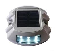 Lampes solaires pour allées et cours, marqueurs de sécurité d'extérieur avec 12 lumières LED lumineuses pour une meilleure visibilité nocturne (blanc)