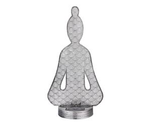 Lampes solaires pour décoration de jardin extérieur figurines extérieures Bouddha solaire, IP44, batterie rechargeable, métal plastique, 1x LED 2700K, LxlxH 19x12x36cm
