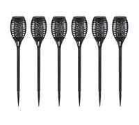 Lampes solaires pour décoration de jardin extérieur torches torche de jardin, effet feu LED IP44 piquet de sol, hauteur 59,5 cm, lot de 6