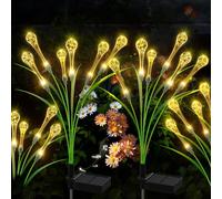 Lampes solaires pour extérieur de jardin Beedove, 2 pièces 6 LED en forme de goutte pour jardin, nouvellement mises à niveau avec modes optionnels, lumière oscillante pour l'éclairage de jardin