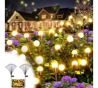 Lampes solaires pour extérieur jardin, 2er 10 Led Solar Glow Worms Light, Lumière solaire Décoration de jardin Lampes solaires Eclairage de jardin pour terrasse balcon jardin