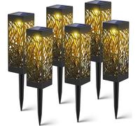 Lampes solaires pour extérieur Jardin 6 pièces Lampe solaire de jardin LED Lampe solaire de jardin pour extérieur Lanterne solaire blanc chaud Etanche IP65 Paysage