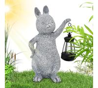 Lampes solaires pour lapins, lampes solaires pour lapins en plein air, statuette extérieure, décoration extérieure de pelouse, figurine lumineuse pour patio,