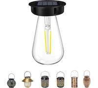 Lampes solaires pour l'extérieur | 1/2 pièces d'ampoule solaire de rechange pour lampes de jardin | Lanterne solaire de 7 cm, lampions d'extérieur résistants aux intempéries, lampe suspendue solaire