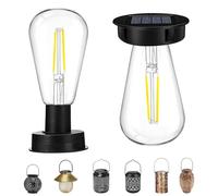 Lampes solaires pour l'extérieur - 2 ampoules solaires de rechange pour lampes de jardin - Lanterne solaire de 7 cm - Lampions d'extérieur résistants aux intempéries - Lampe suspendue solaire