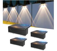 Lampes solaires pour l'extérieur, 4 lampes solaires pour jardin extérieur, appliques murales solaires à 3 modes pour l'extérieur