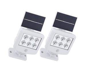 Lampes solaires pour l'extérieur avec détecteur de mouvement Applique murale solaire LED extérieure avec détecteur de mouvement extérieur, LED 0,3W 150Lm blanc froid, LxlxH 12,8x10x11 cm, lot de 2