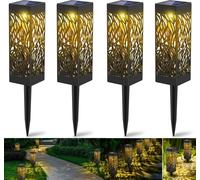 Lampes solaires pour l'extérieur Jardin 4 pièces Lampe solaire de jardin LED Lampe solaire de jardin pour l'extérieur Lanterne solaire blanc chaud Etanche IP65 Paysage