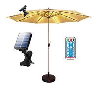 Lampes solaires pour parasol de terrasse, 8 modes d'éclairage LED pour tente de plage, camping, jardin, décoration de fête Label