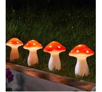 Lampes solaires - SMART GARDEN - Champignons féériques - Lot de 4 - LED - Extérieur
