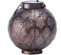 Lampes Solaires Suspendues Extérieures, Lumière De Noël Décorative LED en Métal pour Jardin, Patio, Cour, Pelouse Et Table avec Un Design évidé, Brass